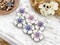 *2* 21mm Metallic Volcano Washed Opaque White Hawaiian Flower Beads